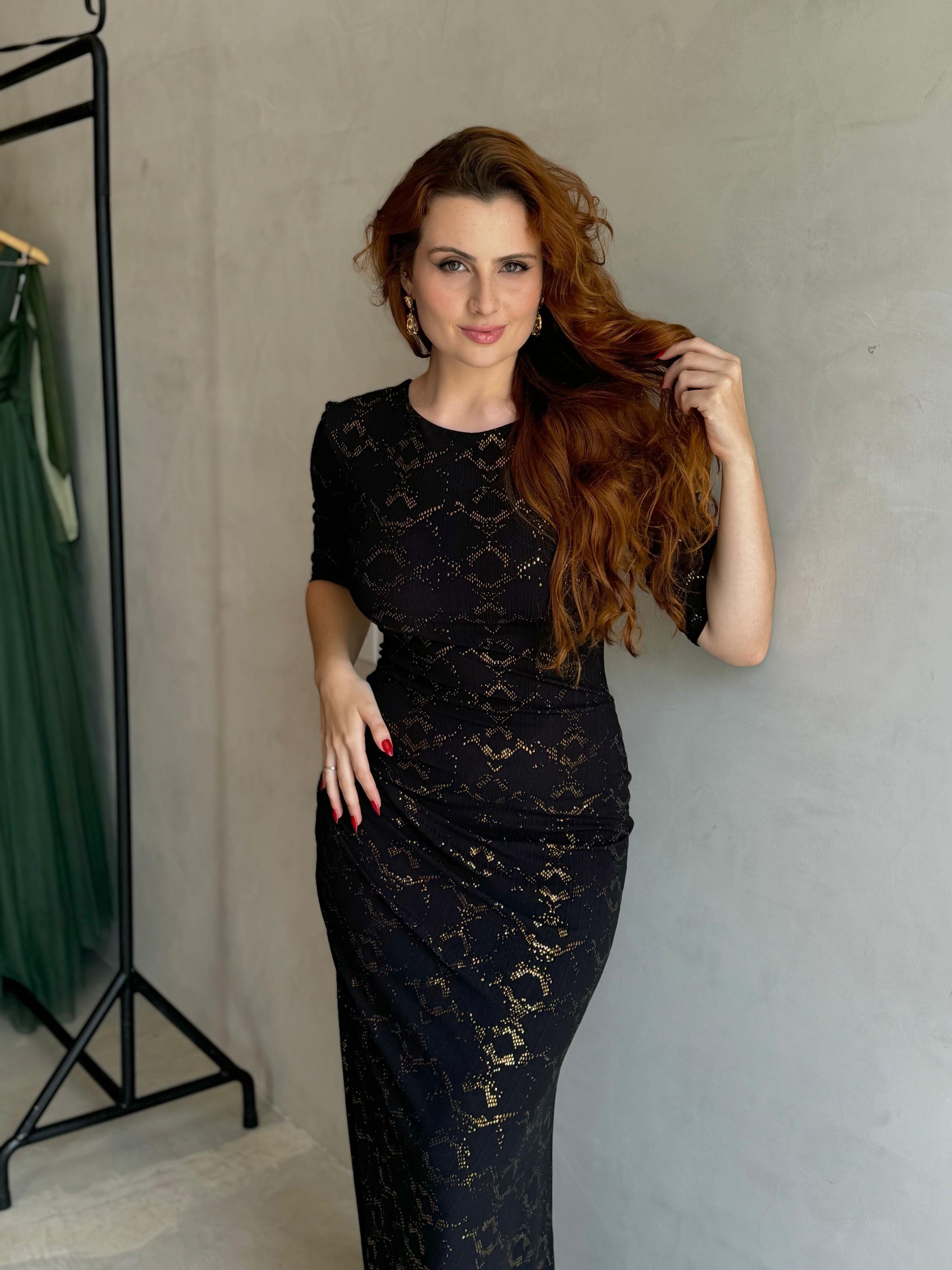 Vestido preto rendado